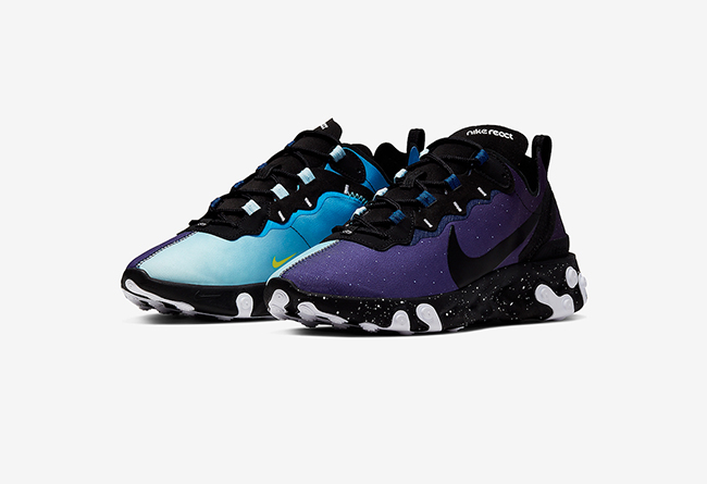 Nike React Element 55 蓝紫鸳鸯，货号：CK1410-400