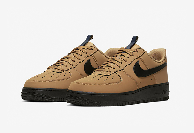 Nike Air Force 1 Low 货号： BQ4326-700 小麦色黑底空军一号