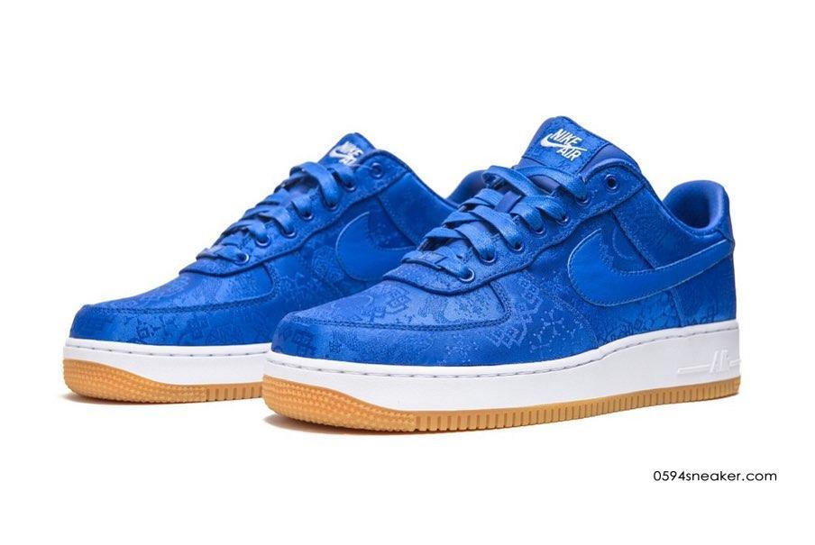 陈冠希 CLOT 三方联名空军一号蓝丝绸 CLOT x FRAGMENT x Nike Air Force 1