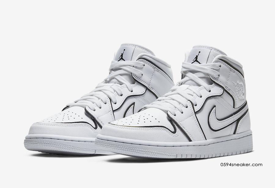 Air Jordan 1 Mid SE WMNS 全息 3M 反光线条，货号：CK6587-100