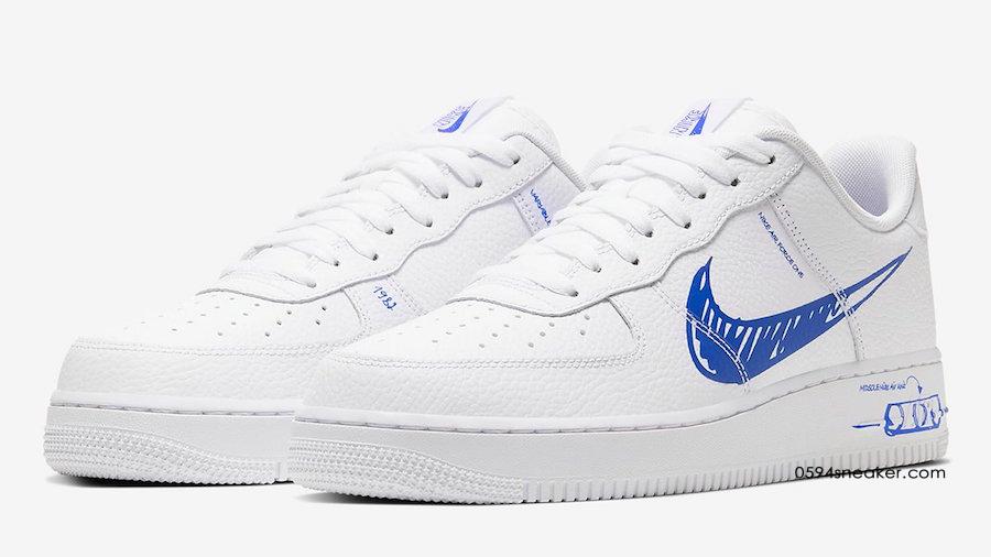 Nike Air Force 1 Low “Sketch” 货号：CW7581-100