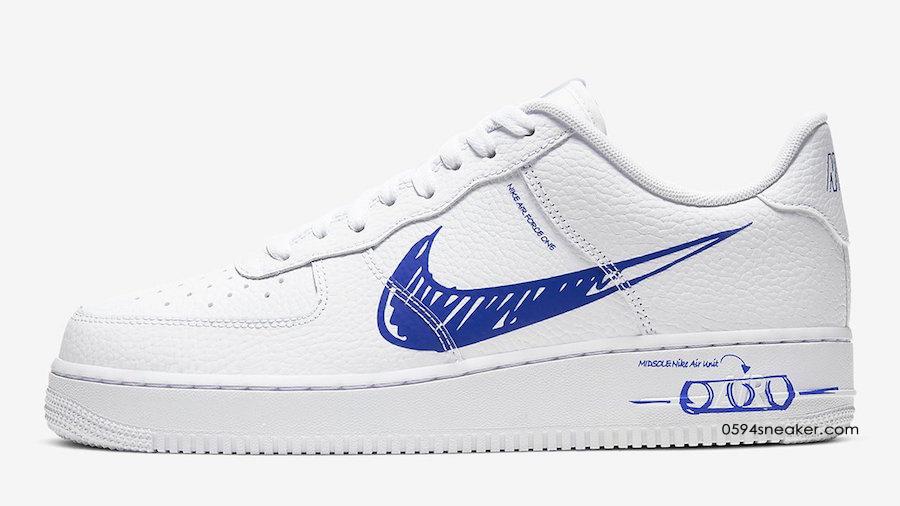 Nike Air Force 1 Low “Sketch” 货号：CW7581-100