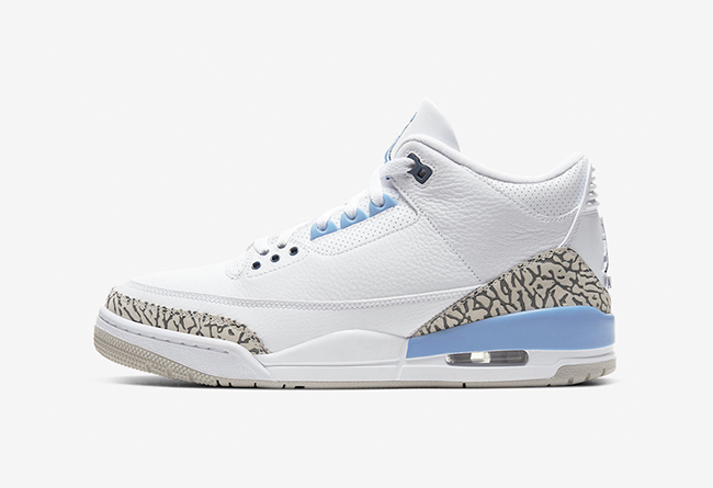 致敬北卡大学 Air Jordan 3 “Valor Blue” 货号：CT8532-104 北卡配色发布