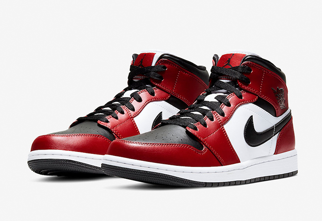 Air Jordan 1 Mid “Chicago Black Toe” 芝加哥脚趾，货号：554724-069