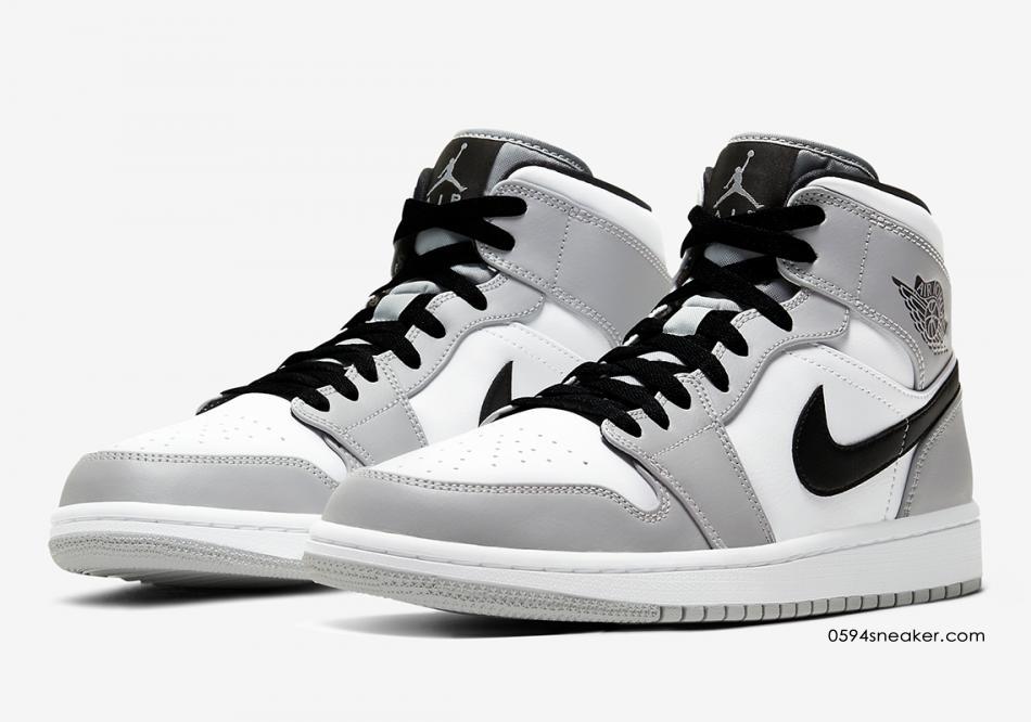 Air Jordan 1 Mid “Light Smoke Grey” 货号：554724-092