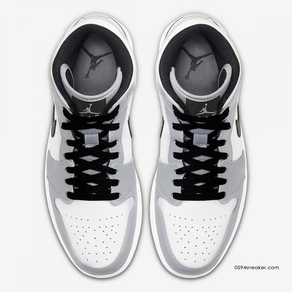Air Jordan 1 Mid “Light Smoke Grey” 货号：554724-092