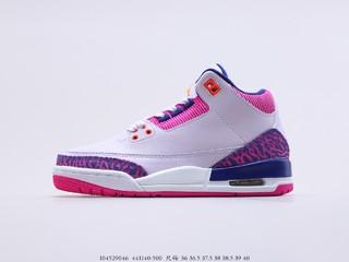 Air Jordan Brand 3 GS 乔丹三代爆裂粉，货号：441140-500