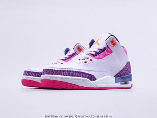 Air Jordan Brand 3 GS 乔丹三代爆裂粉，货号：441140-500