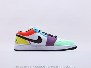 Air Jordan 1 Low 乔丹一代低帮彩色拼接主题，货号：CZ3572 104