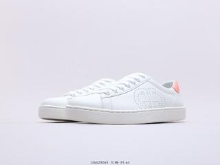 古驰/GUCCI Ace Embroidered Low-Top 拼色刺绣小白鞋