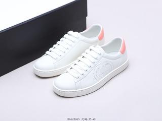 古驰/GUCCI Ace Embroidered Low-Top 拼色刺绣小白鞋