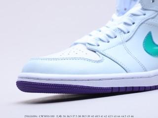 Air Jordan 1 Mid SE “Nike Hoops” 乔丹一代中帮白绿紫鸳鸯，货号：CW5853-100