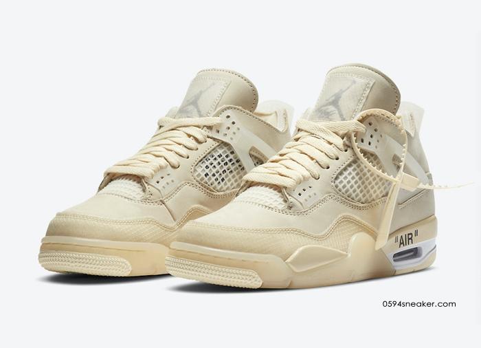 OFF-WHITE x Air Jordan 4 SP WMNS “Sail” 货号：CV9388-100