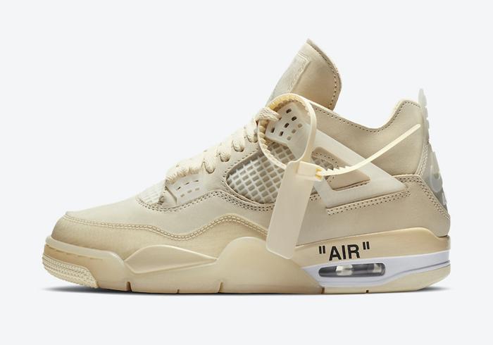 OFF-WHITE x Air Jordan 4 SP WMNS “Sail” 货号：CV9388-100