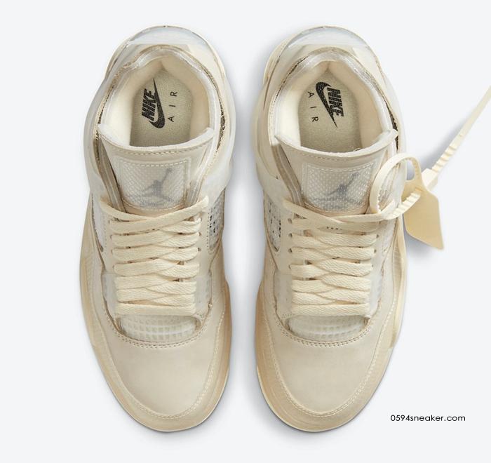 OFF-WHITE x Air Jordan 4 SP WMNS “Sail” 货号：CV9388-100