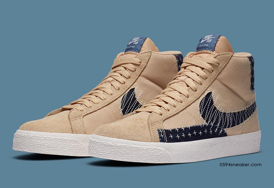 Nike SB Blazer Mid “Sashiko” 货号：CT0715-200