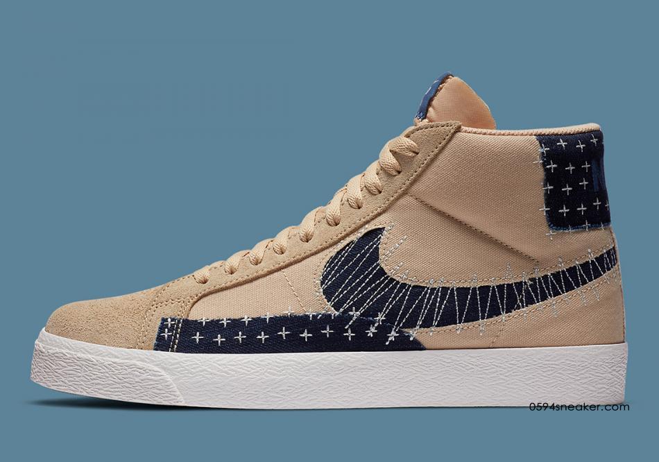 Nike SB Blazer Mid “Sashiko” 货号：CT0715-200