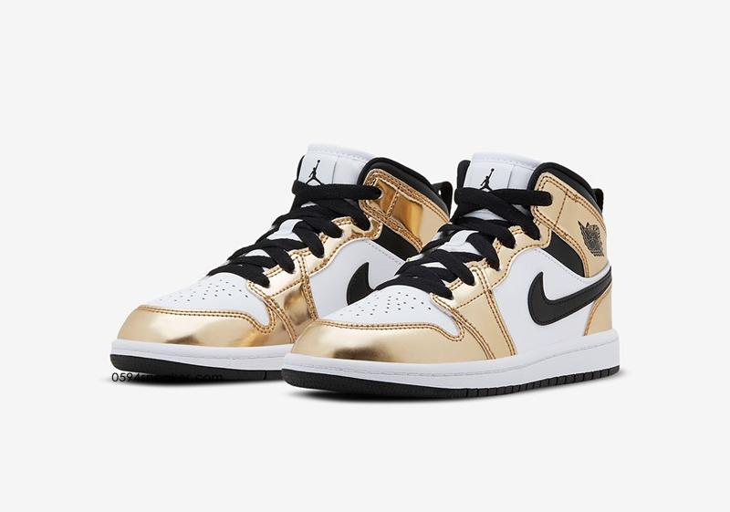 液态金 Air Jordan 1 Mid SE “Metallic Gold” 货号：DC1419-700，DC1420-700，DC1422-700，DC1424-700