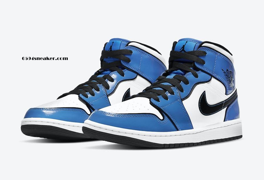 经典白蓝配色 Air Jordan 1 Mid SE “Signal Blue” 货号：DD6834-402