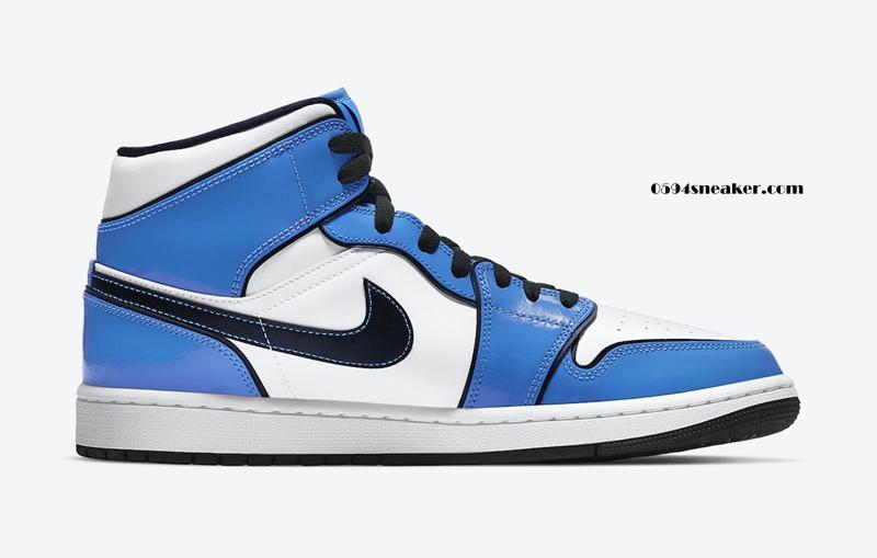 经典白蓝配色 Air Jordan 1 Mid SE “Signal Blue” 货号：DD6834-402