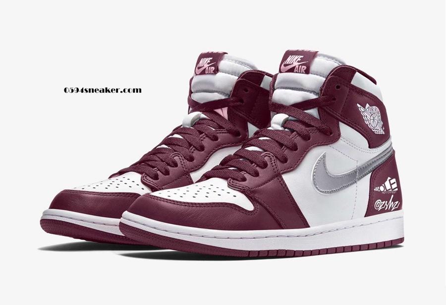 酒红配色 Air Jordan 1 High OG “Bordeaux” 货号：555088-611