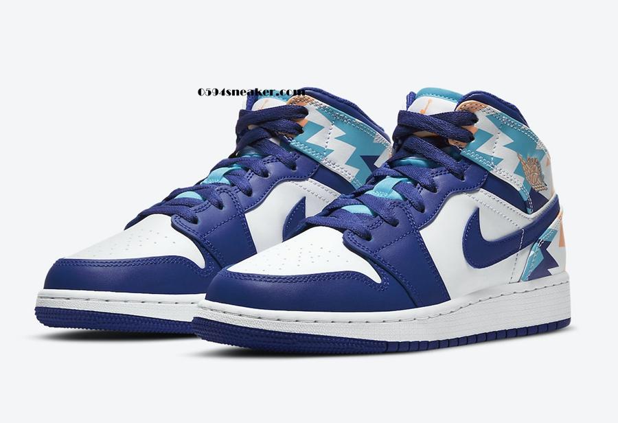 Air Jordan 1 Mid GS 货号：555112-105