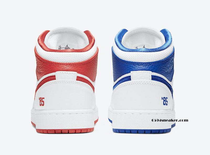 红蓝鸳鸯 Air Jordan 1 Mid GS “85” 货号：DH0200-100