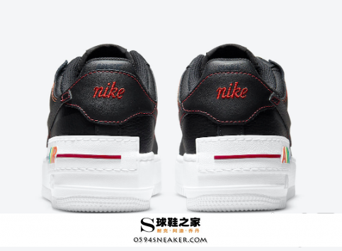 Nike AF1全新彩虹黑发售，Nike Air Force 1 Shadow “Multi Stitch”  货号：DJ5998-001