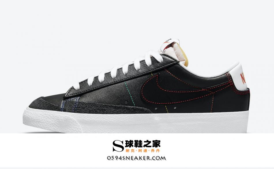 Blazer Low 彩虹车线 Nike Blazer Low “Multi Stitch” 货号：DJ6000-001