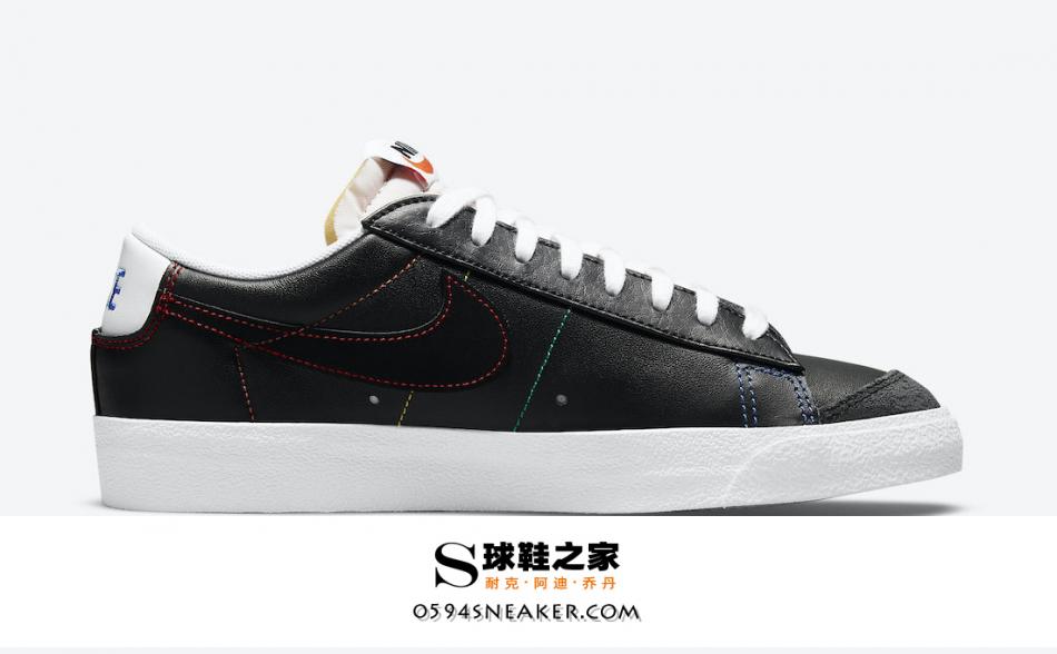 Blazer Low 彩虹车线 Nike Blazer Low “Multi Stitch” 货号：DJ6000-001